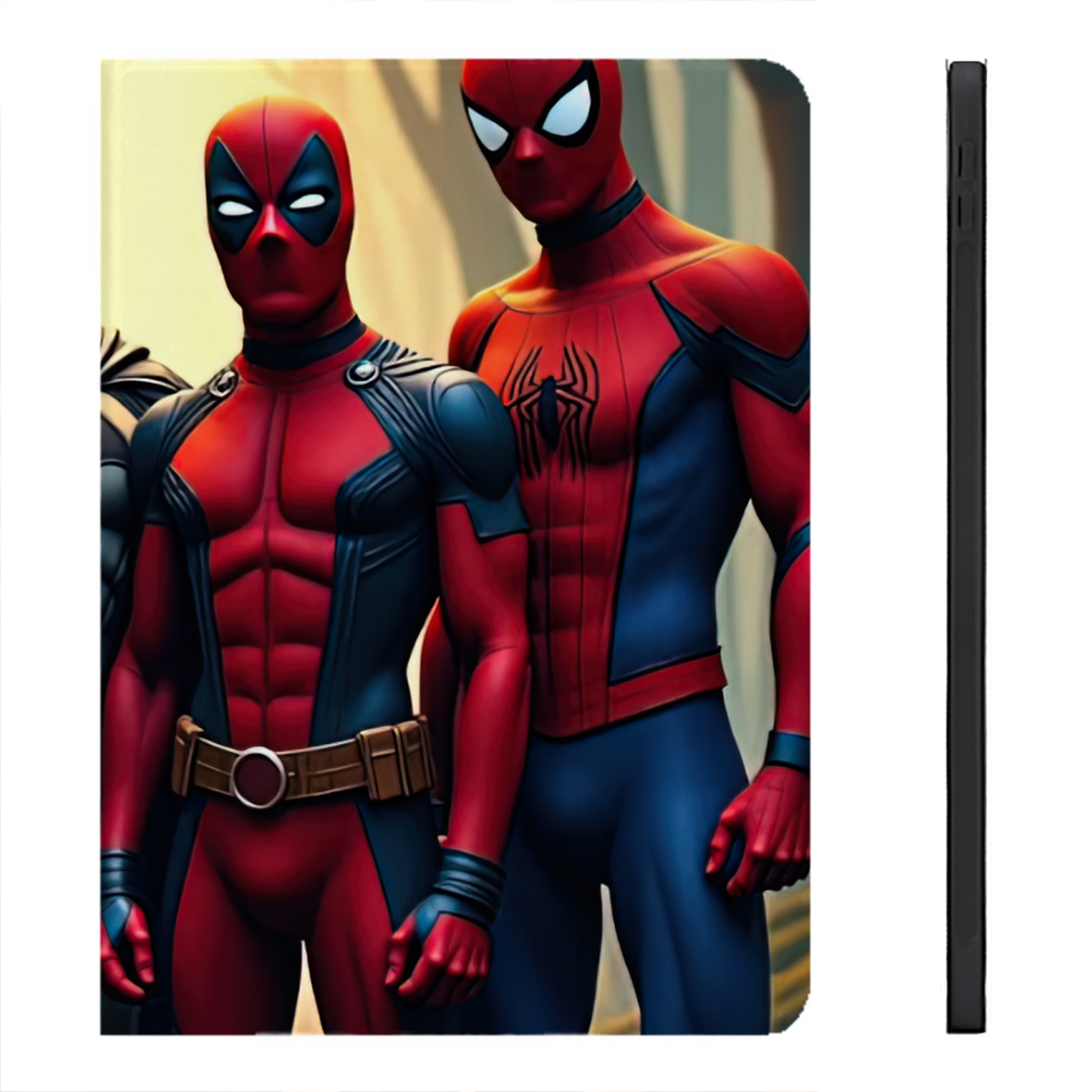 （画像用） Deadpool デッドプール IPadケース ペンホルダー付き ブックスタイルデザイン